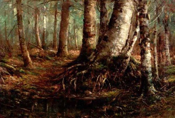 Woodland Interior Oil Painting by John Elwood Bundy