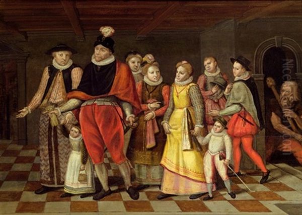 Die Familie Heinrichs I, Herzog Von Guise Oil Painting by Francois Bunel the Elder