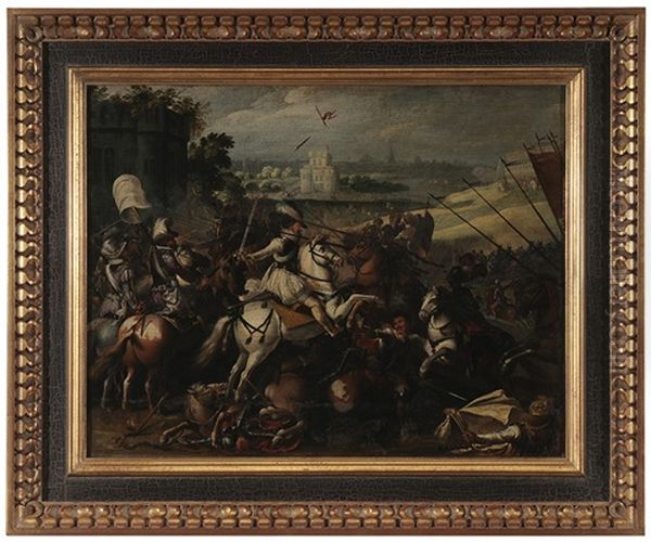 The Battle Of Arques Oil Painting by Jacob Bunel