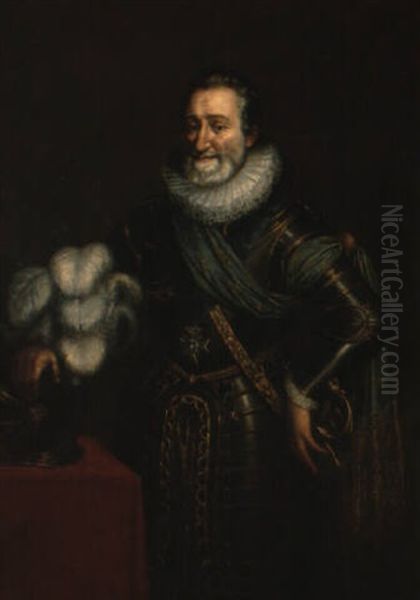 Portrait D'henri Iv En Armure Oil Painting by Jacob Bunel