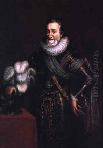 Portrait De Henri Iv En Armure Oil Painting by Jacob Bunel