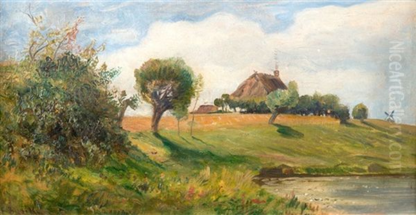 Sommerliche Boddenlandschaft Oil Painting by Franz Bunke