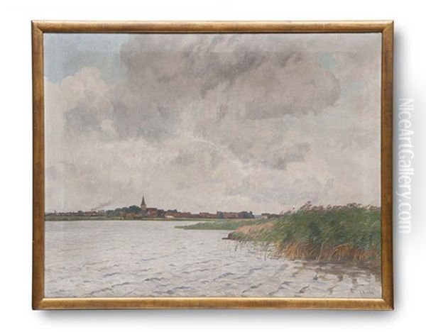 Blick Auf Schwaan Unter Wolkenverhangenem Himmel Oil Painting by Franz Bunke