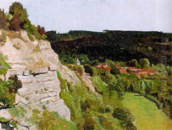 Partie Im Elbsandsteingebirge Oil Painting by Franz Bunke