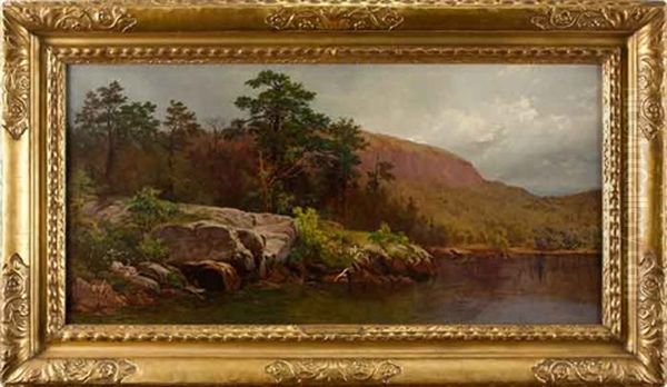 Fourteen Mile Island, Lake George Oil Painting by Andrew Fisher Bunner