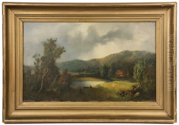 Hudson Valley Landscape, The Ramapo Valley Oil Painting by Andrew Fisher Bunner