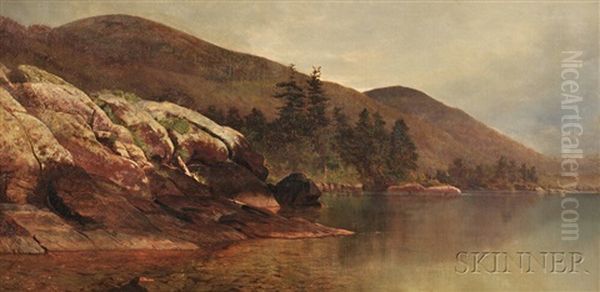 Fourteen Mile Island, Lake George Oil Painting by Andrew Fisher Bunner