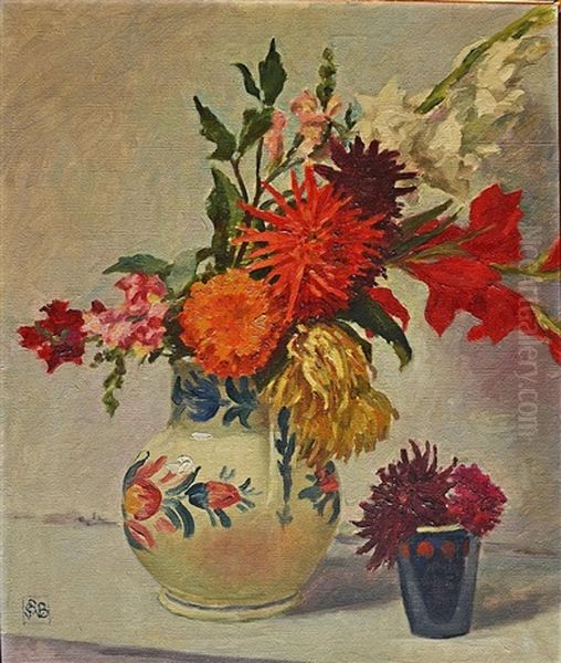 Mixed Flowers In Jug Oil Painting by Rupert Bunny