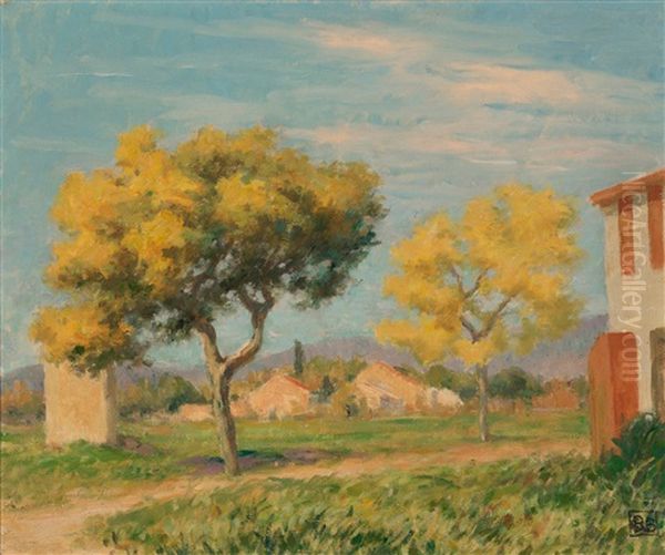 Wattle Trees, South Of France Oil Painting by Rupert Bunny