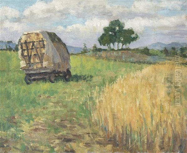 Hay Wagon Near Arles Oil Painting by Rupert Bunny