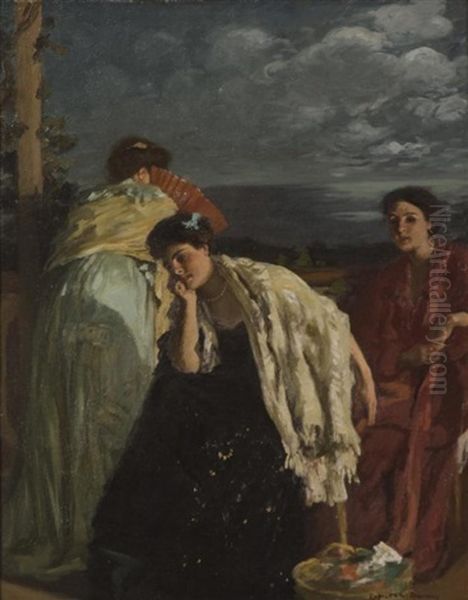 Au Balcon Oil Painting by Rupert Bunny