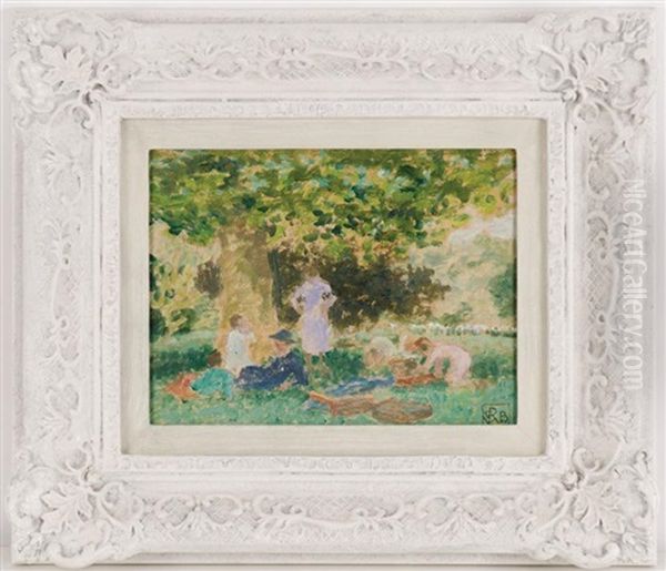 In The Gardens (from The Botanical Gardens Melboure Series) Oil Painting by Rupert Bunny