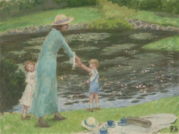 The Lily Pond (royal Botanic Gardens, Melbourne Series) Oil Painting by Rupert Bunny