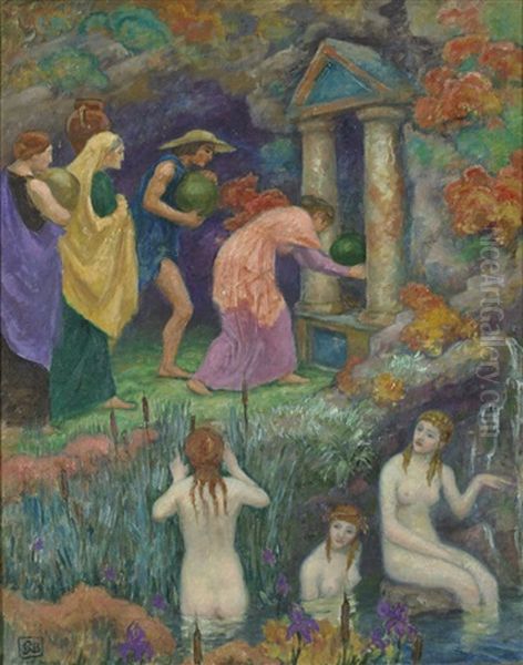 Offrande Aux Nymphes, Offering To The Nymphs Oil Painting by Rupert Bunny