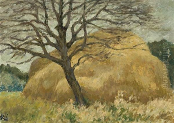 Rural Scene With Haystack (france) Oil Painting by Rupert Bunny