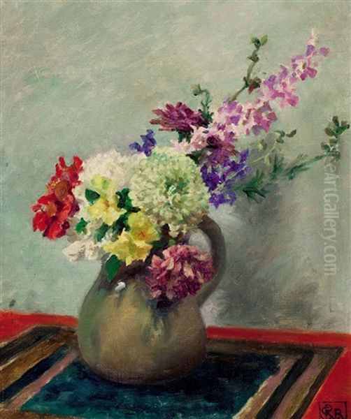 Still Life - Mixed Flowers Oil Painting by Rupert Bunny