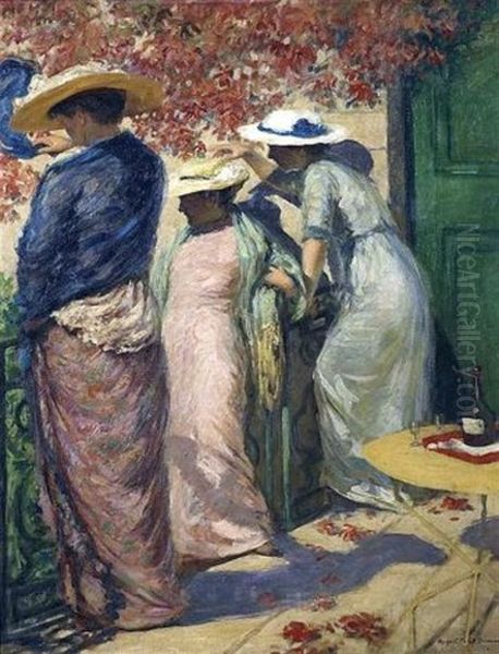 Sous Le Prunier Rouge (under The Red Plum Tree) Oil Painting by Rupert Bunny