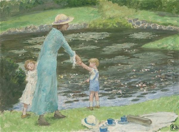 The Lily Pond Oil Painting by Rupert Bunny