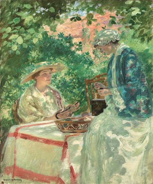 Devideuses, Winding A Skein Oil Painting by Rupert Bunny