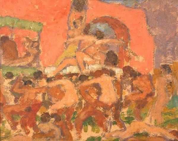 Silenus Birthday Party Oil Painting by Rupert Bunny