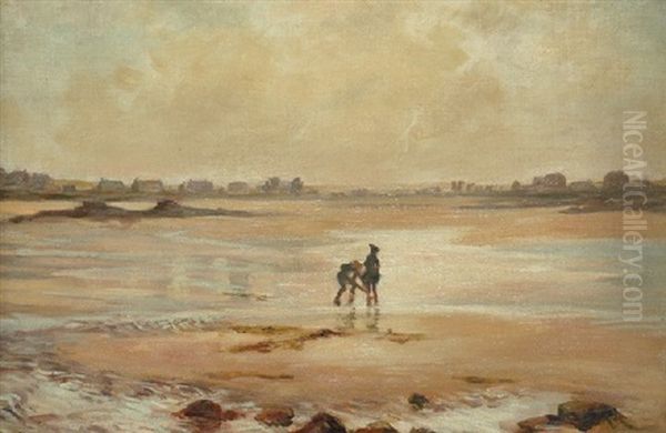 Low Tide Etaples (normandy) Oil Painting by Rupert Bunny