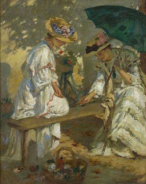 La Chenille Vert (the Green Caterpillar) Oil Painting by Rupert Bunny