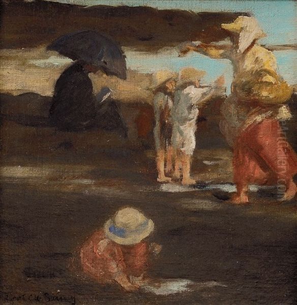 On The Beach Oil Painting by Rupert Bunny