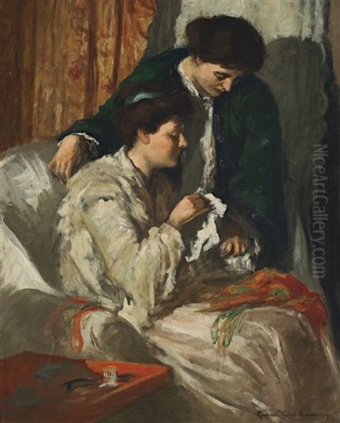 Quiet Evening Ii (a Cosy Evening) Oil Painting by Rupert Bunny