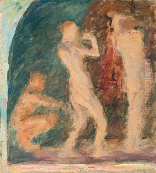 Mythological Decoration (study) Oil Painting by Rupert Bunny