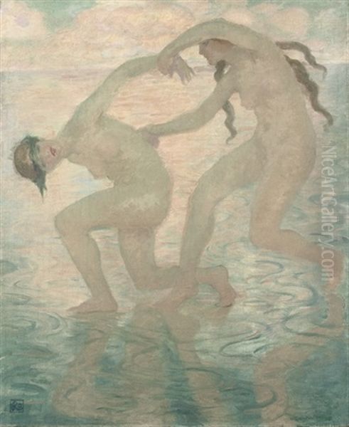 Sea Nymphs Oil Painting by Rupert Bunny