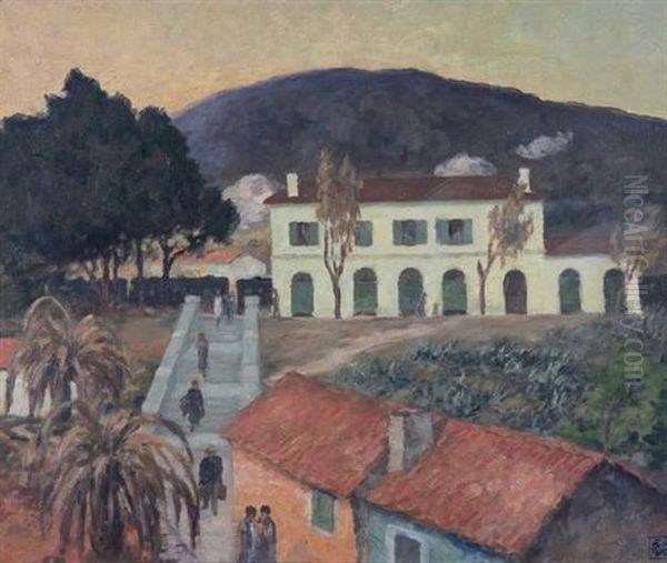 Railway Station At Bandol Oil Painting by Rupert Bunny