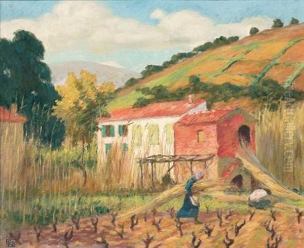 Houses At Le Lavandou Oil Painting by Rupert Bunny