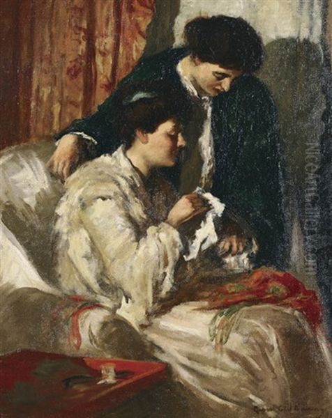 A Cosy Evening (a Quiet Evening Ii) Oil Painting by Rupert Bunny