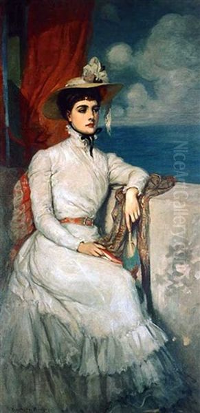 Portrait Of Jeanne Morel Oil Painting by Rupert Bunny