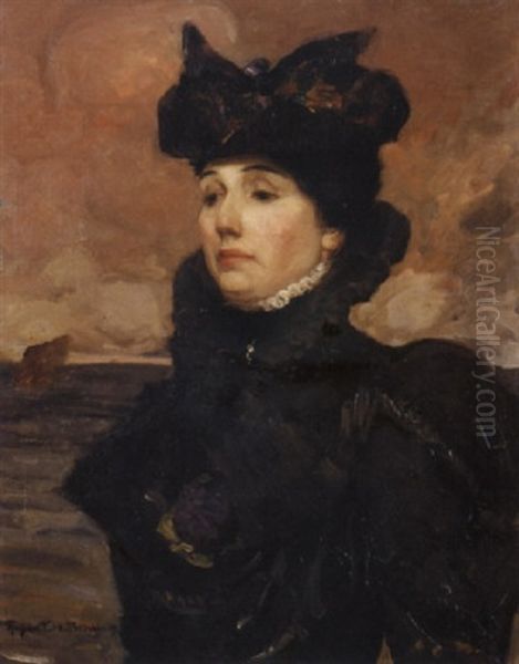 Portrait Of A Woman Oil Painting by Rupert Bunny