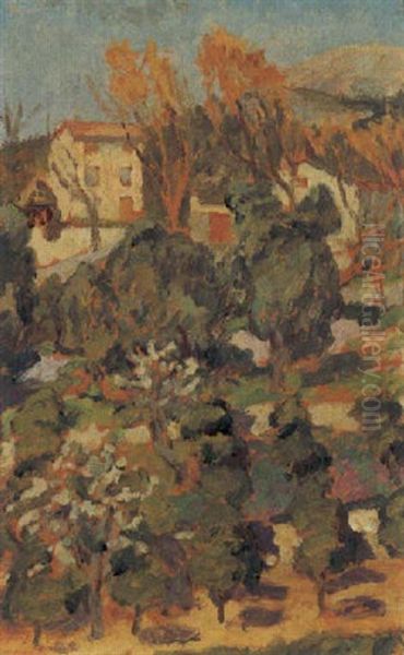 Farmhouse, South Of France Oil Painting by Rupert Bunny