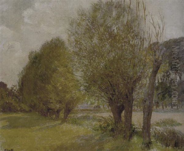 Pollard Willows Oil Painting by Rupert Bunny