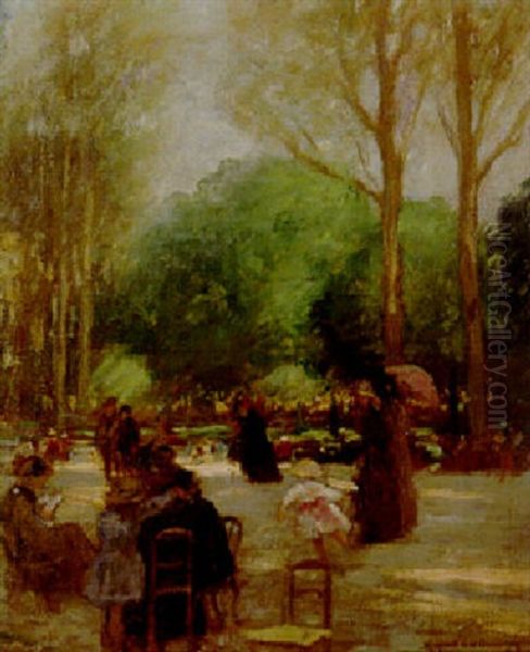 Luxembourg Gardens Oil Painting by Rupert Bunny