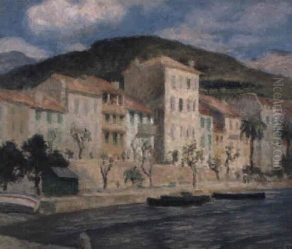 Seafront Bandol Oil Painting by Rupert Bunny