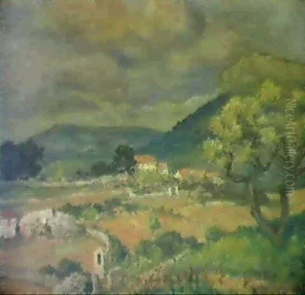 French Vineyard Oil Painting by Rupert Bunny