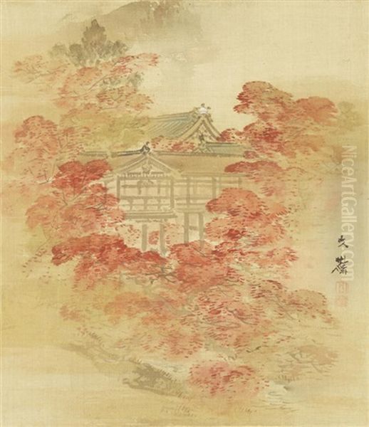 Kakejiku (vertical Hanging Scroll) Oil Painting by Shiokawa (Shion) Bunrin