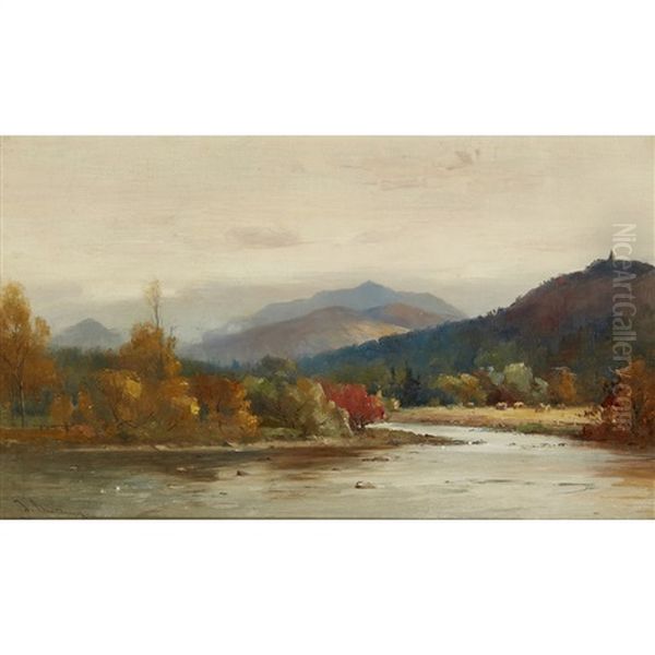 On The Dee Above Balmoral Oil Painting by Thomas Bunting