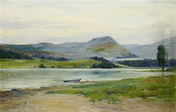 On The Spey Oil Painting by Thomas Bunting