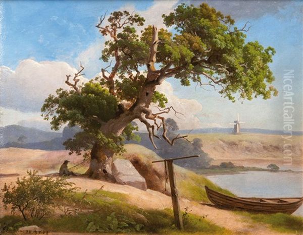 The Old Oak Oil Painting by Heinrich Buntzen