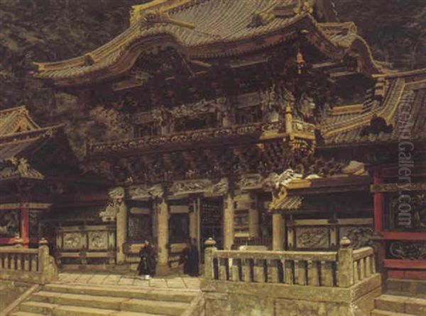 The Toshogu Temple At Nikko Oil Painting by Ioki Bun'ya