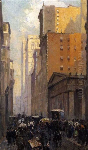 La Borsa Di New York Oil Painting by Eugenio Buono