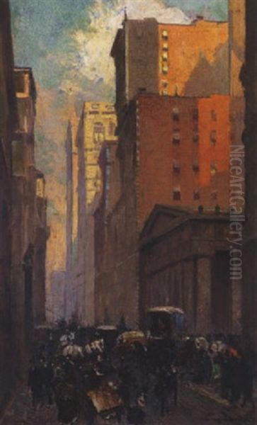 Wall Street Oil Painting by Eugenio Buono