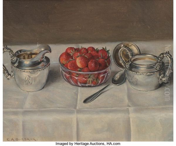 Still Life With Strawberries Oil Painting by Elbridge Ayer Burbank