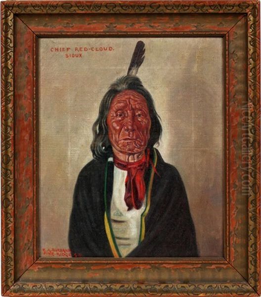 Chief Red-cloud, Sioux Oil Painting by Elbridge Ayer Burbank