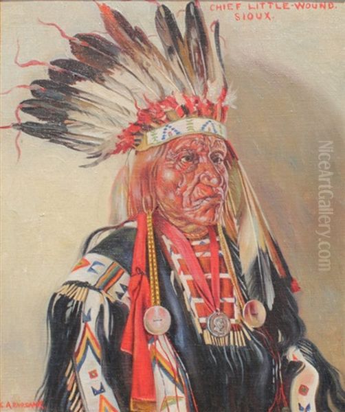 Chief Little Wound Oil Painting by Elbridge Ayer Burbank